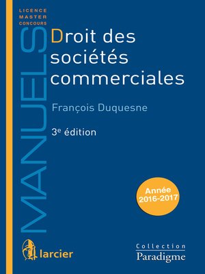 cover image of Droit des sociétés commerciales